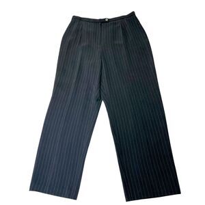 Vtg Valerie Stevens Womens Charcoal Gray Silk Blend Pinstripe Pants Size 14 NEW